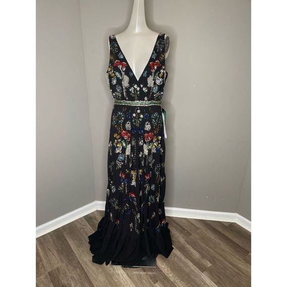 Mac Duggal Floral Beaded Tulle Gown 93548 SIZE US 6 $998 - Picture 6 of 10